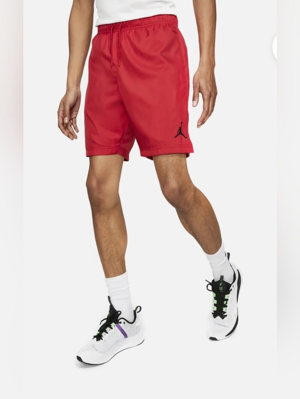 Jordan Men's Red Swim Trunks Shorts Size Large Mesh Lined Drawstring Athletic